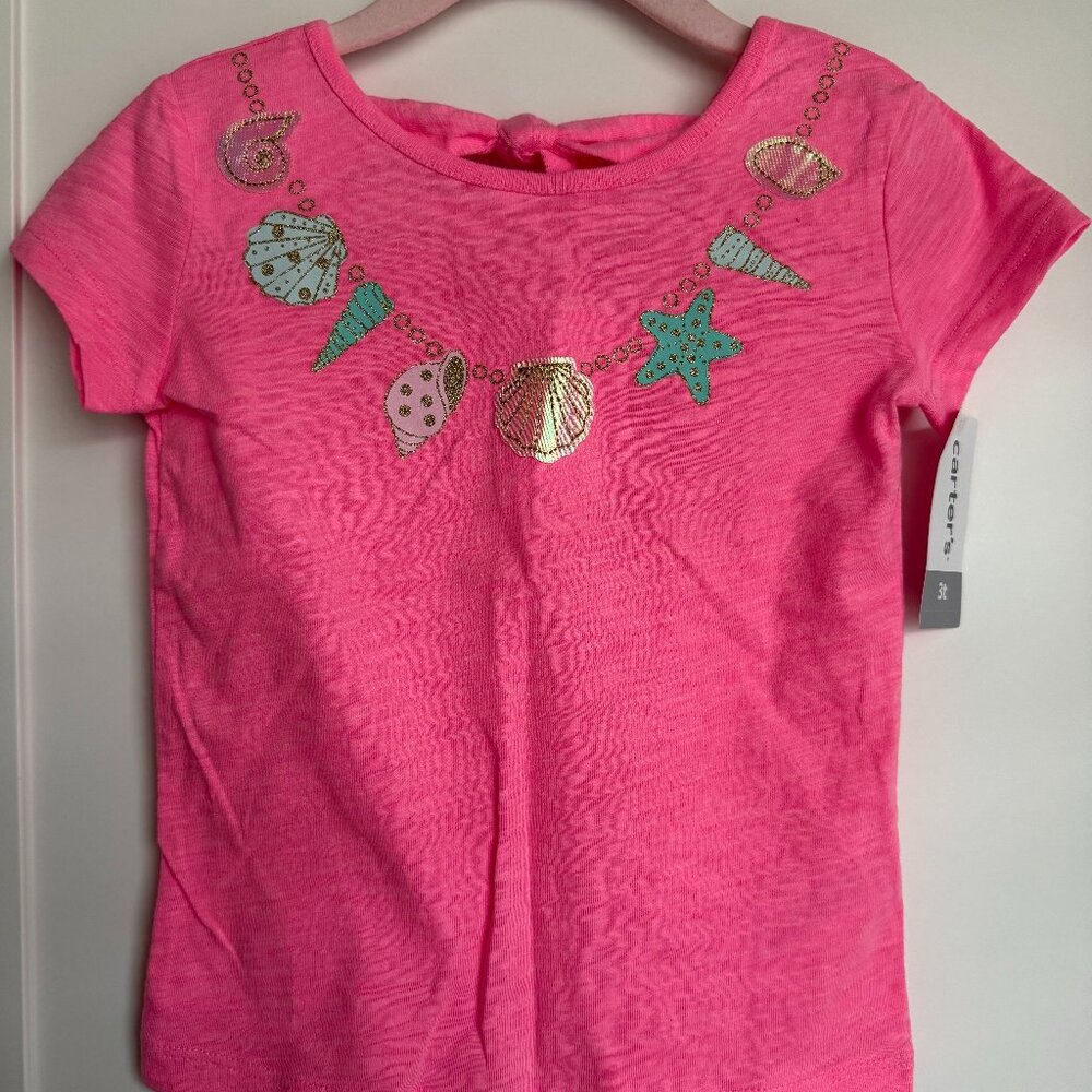 NWT Seashells CARTER'S Pink Top Size 3T
